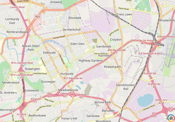 Map location of Highway Gardens